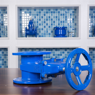 DN50 F4 Elastis Seat Gate Valve QT450 GGG50 Limbah Segel Lembut Standar Jerman