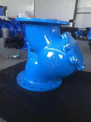 DN100 Cast Ductile Iron Y Strainer Flange Berakhir Stainless Steel QT400 Pn16