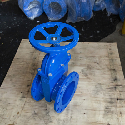 Kawat Tembaga Elastis Seat Gate Valve Air Limbah F4 PN10 GGG50 Flange Berakhir
