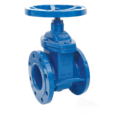 GGG50 P16 DIN Standard Gate Valve Rubber Wedge Resilient Seat Gear Dioperasikan