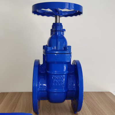 F4 Ggg50 Soft Seal DN50 Gate Valve Flanged Dengan NBR EPDM Seal Tahan Karat