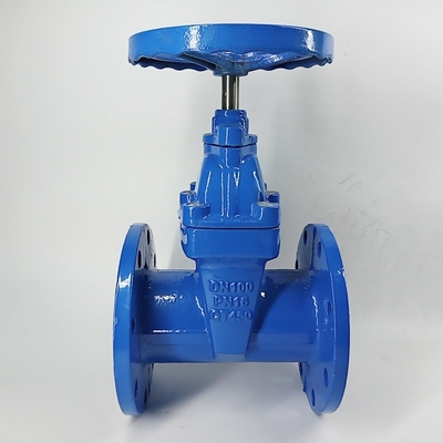 Grey Iron Non Rising Stem Qt450 Pn16 Cast Iron Gate Valve W / Rubber Wedge