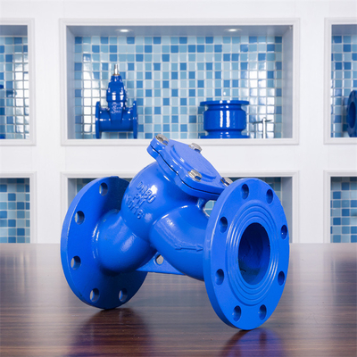 DIN Ulet Cast Iron Y Type Strainer Filter Pn16 Air Minum Biru Bergelang